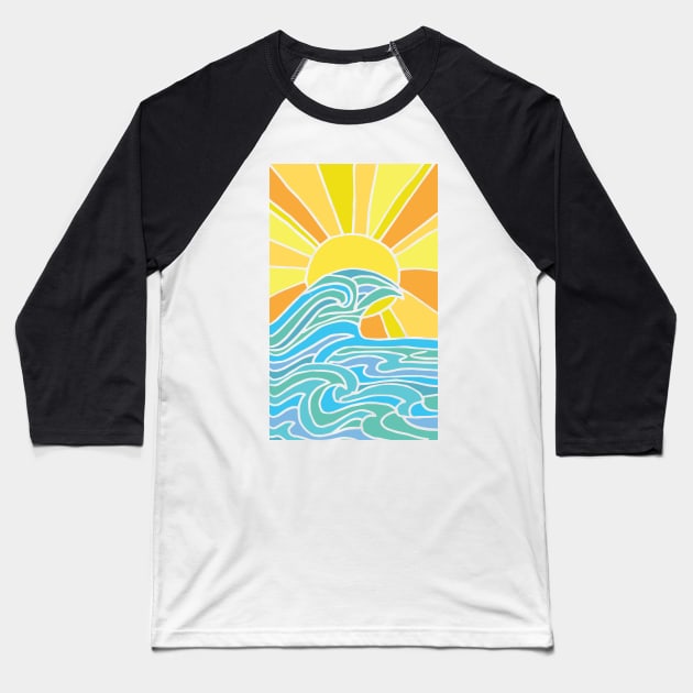 The Ocean is Calling Baseball T-Shirt by Nataliatcha23